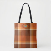 Trendy Modern Monogram Simple Tartan Kariert Tasche (Vorderseite)