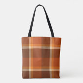 Trendy Modern Monogram Simple Tartan Kariert Tasche (Rückseite)