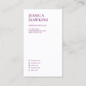 Trendy Modern Monogram Social Media Himbeere Visitenkarte (Vorderseite)