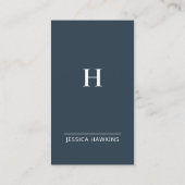 Trendy Modern Monogram Social Media Indigo Blue Visitenkarte (Rückseite)