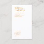 Trendy Modern Monogram Social Media Pastel Orange Visitenkarte (Vorderseite)