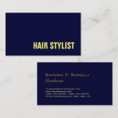 Trendy Modern Navy Blue Hair Stylist Visitenkarte (Vorne/Hinten)