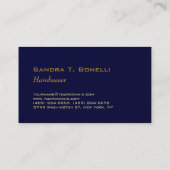 Trendy Modern Navy Blue Hair Stylist Visitenkarte (Rückseite)