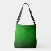 Trendy Modern Neon Green Monogram Tragetaschen Mit Langen Trägern (Vorderseite)