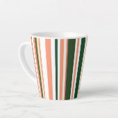 Trendy Modern New Orange Green White Stripes Milchtasse (Linke Ecke)
