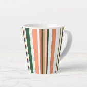 Trendy Modern New Orange Green White Stripes Milchtasse (Rechte Ecke)