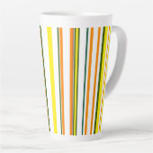Trendy Modern New Orange Yellow White Stripes Milchtasse (Rechte Ecke)