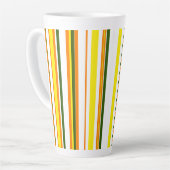 Trendy Modern New Orange Yellow White Stripes Milchtasse (Linke Ecke)