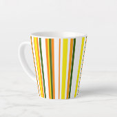 Trendy Modern New Orange Yellow White Stripes Milchtasse (Linke Ecke)