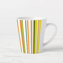 Trendy Modern New Orange Yellow White Stripes Milchtasse