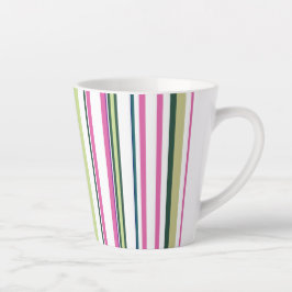 Trendy Modern New Pink Green White Stripes Milchtasse