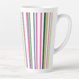 Trendy Modern New Pink Green White Stripes Milchtasse