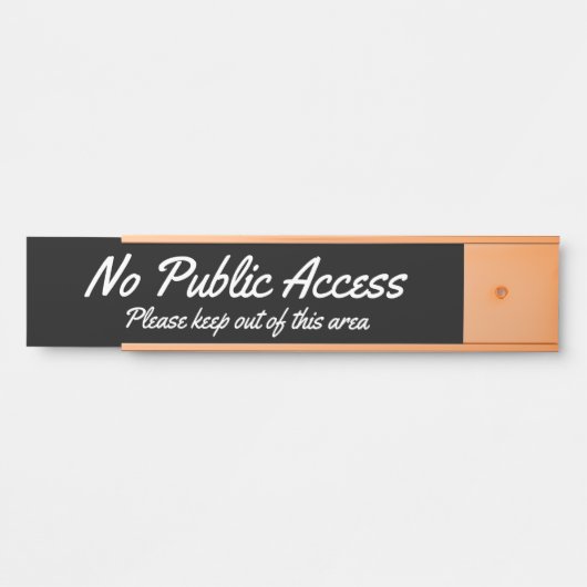 Trendy & Modern "No Public Access" Türschild (Vorderseite )