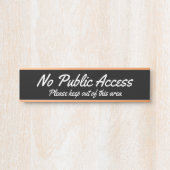 Trendy & Modern "No Public Access" Türschild (Vorderseite )