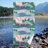 Trendy Modern Open Water mit Freunden schwimmen Badehandtuch