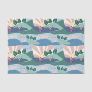 Trendy Modern Open Water mit Freunden schwimmen Seidenpapier