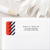 Trendy Modern Orange and Dark Blue Stripes Address (Insitu)