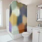 Trendy Modern Orange Blue Yellow Beige Lila Duschvorhang (Beispiel)