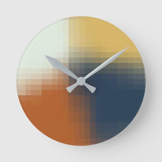 Trendy Modern Orange Blue Yellow Unique Pattern Runde Wanduhr (Vorderseite)