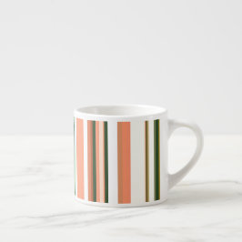 Trendy Modern Orange Green White Stripes Espressotasse