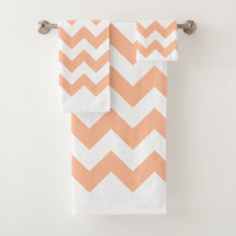 Trendy Modern Pastel Peach Zickzack
