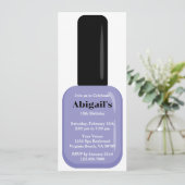 Trendy Modern Periwinkle Nail Polnischer Geburtsta Einladung (Stehend Vorderseite)