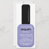 Trendy Modern Periwinkle Nail Polnischer Geburtsta Einladung (Vorderseite)