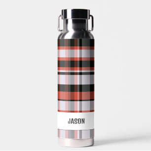 Trendy Modern Personalisiert Kariert Trinkflasche