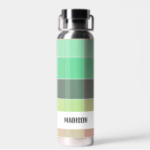 Trendy Modern Personalisiert Kariert Trinkflasche (Rückseite)