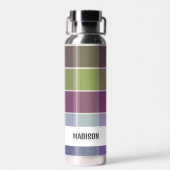 Trendy Modern Personalisiert Kariert Trinkflasche (Rückseite)