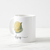 Trendy Modern Personalisiert Watercolor Yellow Lem Kaffeetasse (Vorderseite Links)
