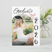 Trendy Modern Photo Graduation Einladung (Stehend Vorderseite)