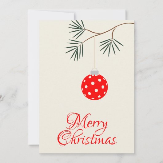 Trendy Modern Pickleball Ornament Rote Weihnachten (Vorderseite)