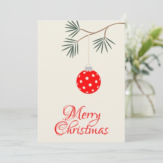 Trendy Modern Pickleball Ornament Rote Weihnachten (Stehend Vorderseite)