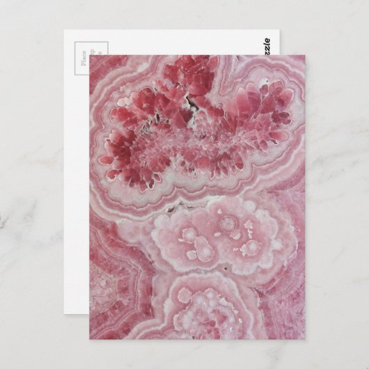 Trendy Modern Pink Agate Postkarte (Vorne/Hinten)