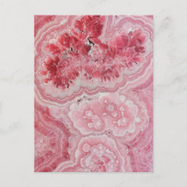 Trendy Modern Pink Agate Postkarte