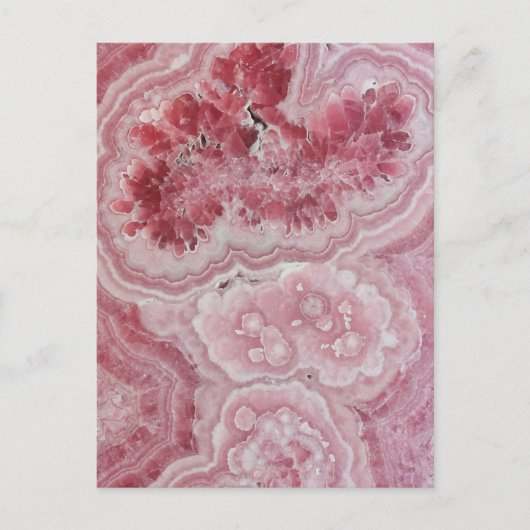 Trendy Modern Pink Agate Postkarte (Vorderseite)
