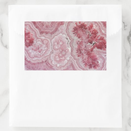 Trendy Modern Pink Agate Rechteckiger Aufkleber (Tasche)