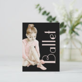 Trendy Modern Pink and Black Ballerina Postkarte (Stehend Vorderseite)