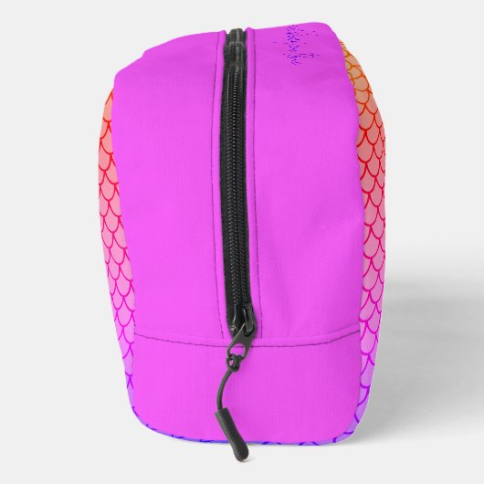 Trendy Modern Pink Gradient Mermaid Monogram Waschbeutel (Rechts)