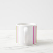 Trendy Modern Pink Green White Stripes Espressotasse (Rückseite)