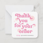 Trendy Modern Pink Logo Business Danke Karte (Vorderseite)