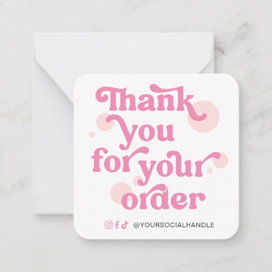 Trendy Modern Pink Logo Business Danke Karte (Vorderseite)