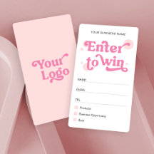 Trendy Modern Pink Logo Business Raffy Ticket