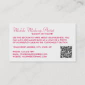 Trendy Modern Pink Makeup Artist Visitenkarte (Rückseite)