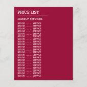 Trendy Modern Pink Makeup Künstlerwerbung Flyer (Hinten)