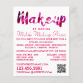 Trendy Modern Pink Makeup Künstlerwerbung Flyer (Vorne)