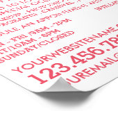 Trendy Modern Pink Makeup Künstlerwerbung Poster (Ecke)