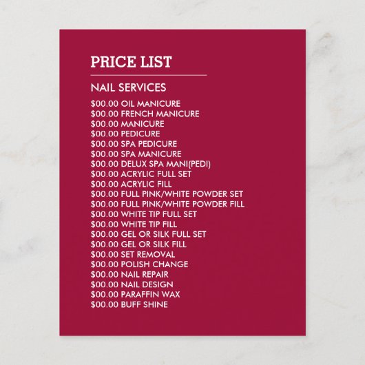 Trendy Modern Pink Nail Technician, Nagelstudio Flyer (Hinten)