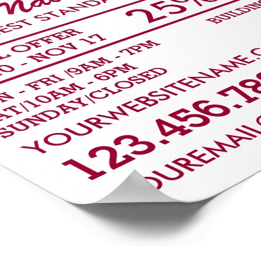 Trendy Modern Pink Nail Technician, Nagelstudio Poster (Ecke)